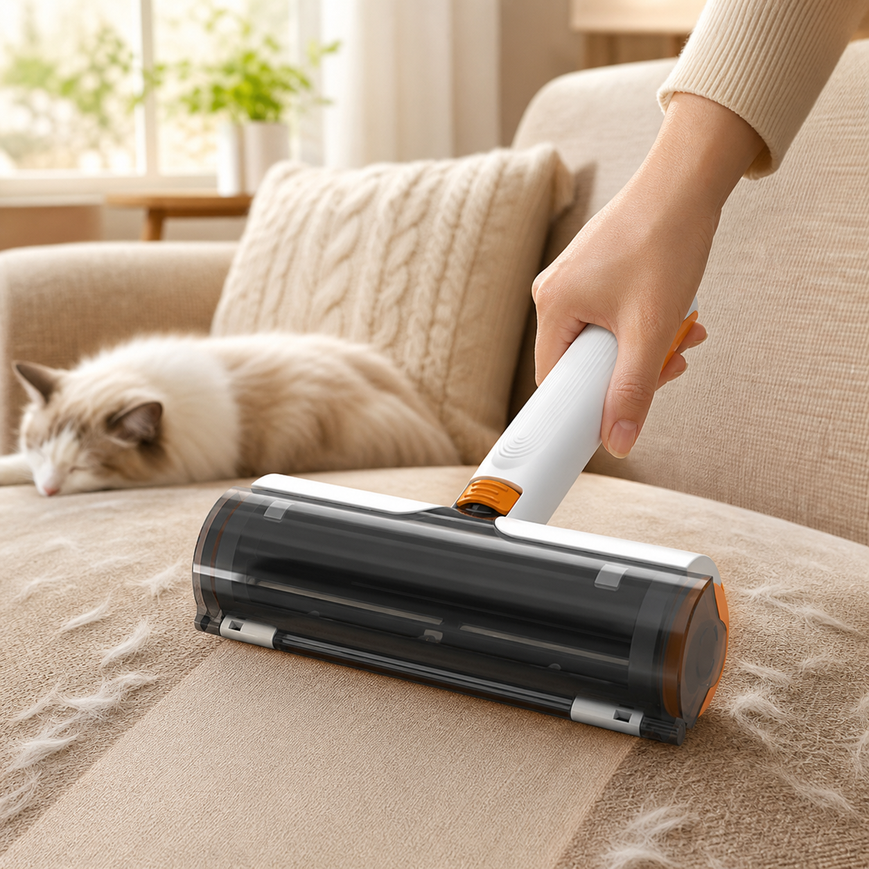 Brush cleaning sofa